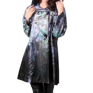 NEW ANGEL verdant hooded rain jacket in blue multi
